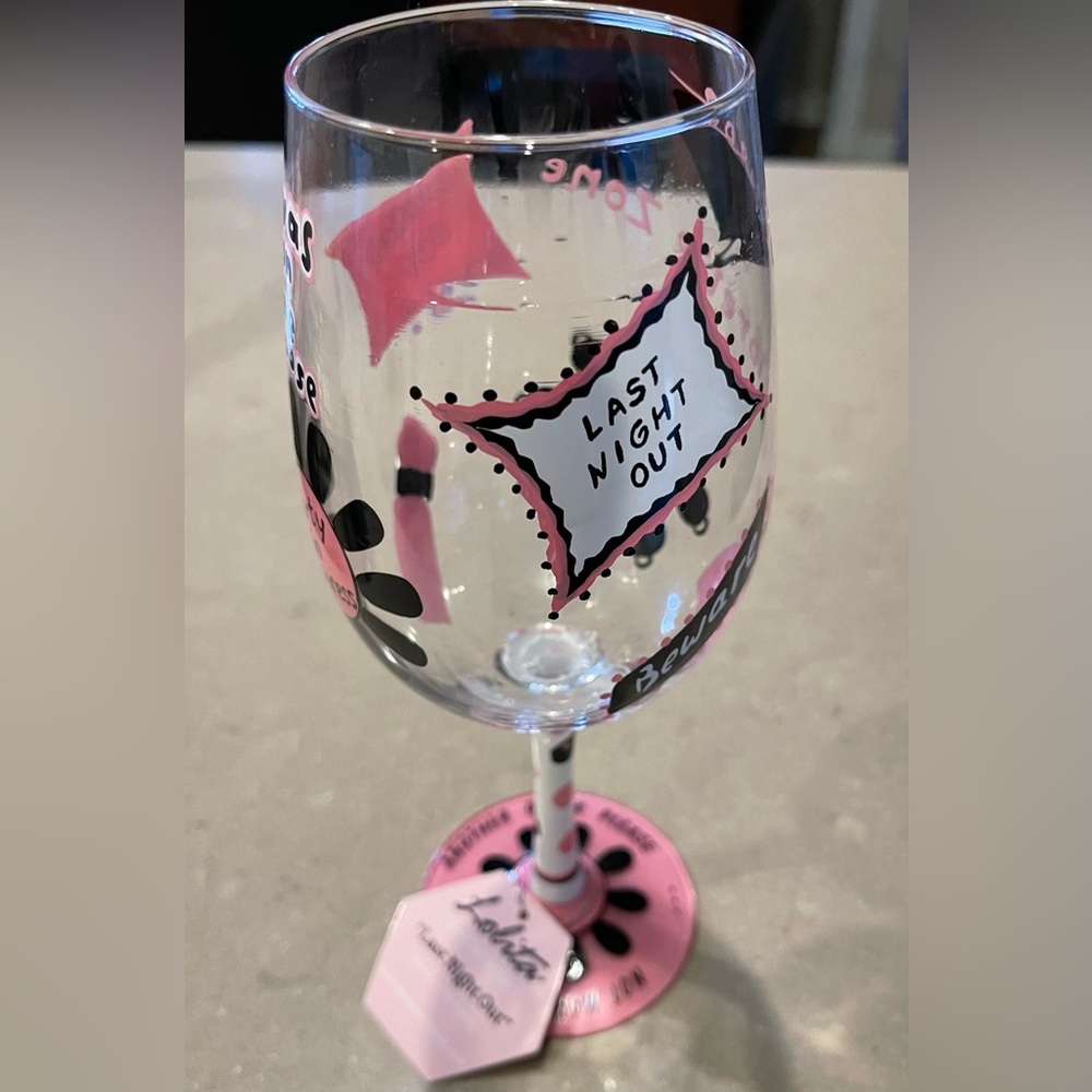 Girls Night Out- Bachelorette themed wine glass by Lolita